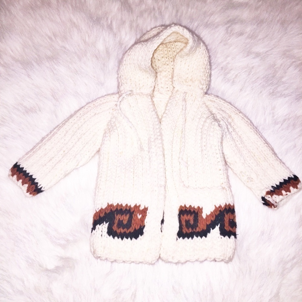 Handmade Crochet Hooded Sweater Est Size 2T